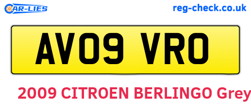 AV09VRO are the vehicle registration plates.