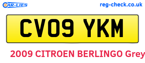 CV09YKM are the vehicle registration plates.