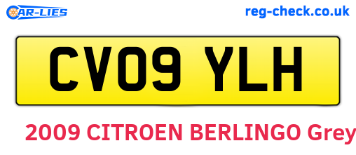 CV09YLH are the vehicle registration plates.