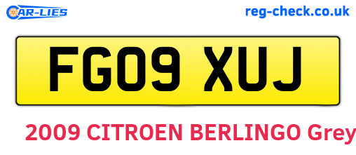 FG09XUJ are the vehicle registration plates.