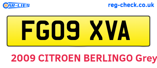FG09XVA are the vehicle registration plates.
