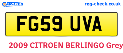 FG59UVA are the vehicle registration plates.
