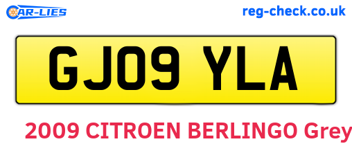 GJ09YLA are the vehicle registration plates.