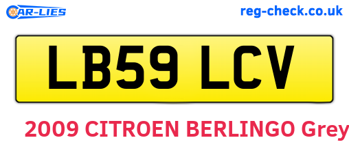 LB59LCV are the vehicle registration plates.