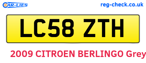 LC58ZTH are the vehicle registration plates.