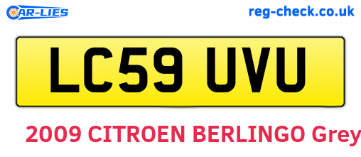 LC59UVU are the vehicle registration plates.
