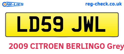 LD59JWL are the vehicle registration plates.