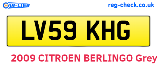LV59KHG are the vehicle registration plates.