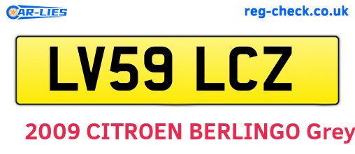 LV59LCZ are the vehicle registration plates.