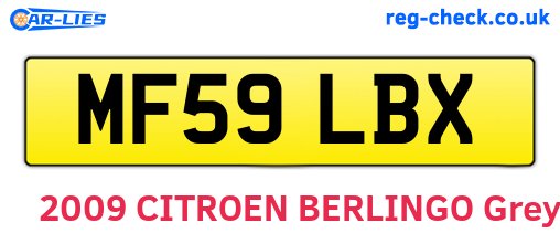 MF59LBX are the vehicle registration plates.