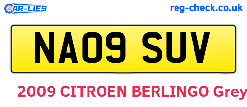 NA09SUV are the vehicle registration plates.