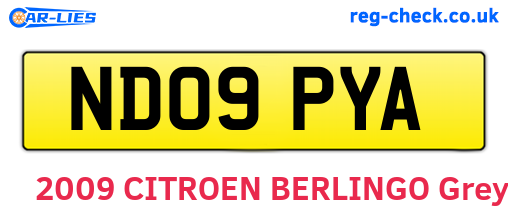 ND09PYA are the vehicle registration plates.