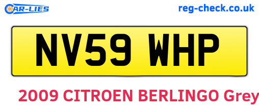NV59WHP are the vehicle registration plates.