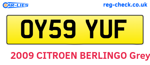 OY59YUF are the vehicle registration plates.