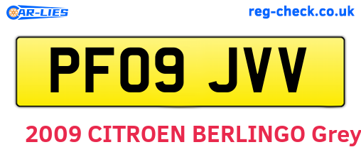PF09JVV are the vehicle registration plates.