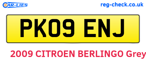 PK09ENJ are the vehicle registration plates.
