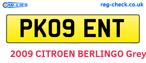 PK09ENT are the vehicle registration plates.