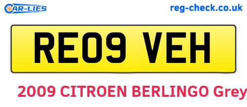 RE09VEH are the vehicle registration plates.