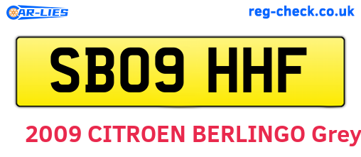 SB09HHF are the vehicle registration plates.