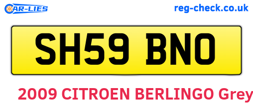 SH59BNO are the vehicle registration plates.