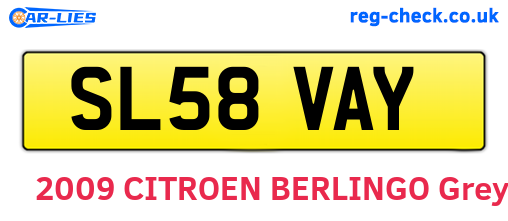 SL58VAY are the vehicle registration plates.