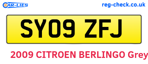 SY09ZFJ are the vehicle registration plates.