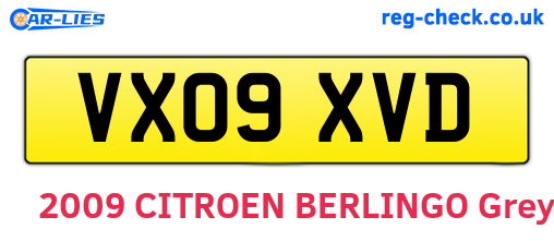 VX09XVD are the vehicle registration plates.