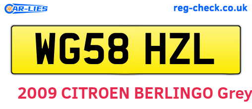 WG58HZL are the vehicle registration plates.