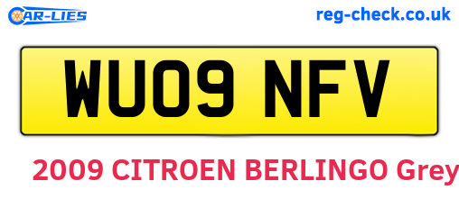 WU09NFV are the vehicle registration plates.