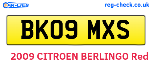 BK09MXS are the vehicle registration plates.