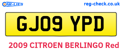 GJ09YPD are the vehicle registration plates.