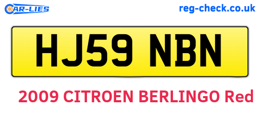 HJ59NBN are the vehicle registration plates.
