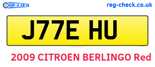 J77EHU are the vehicle registration plates.