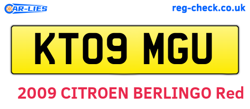 KT09MGU are the vehicle registration plates.
