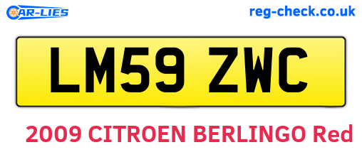 LM59ZWC are the vehicle registration plates.
