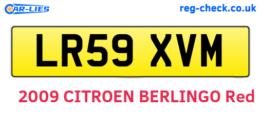 LR59XVM are the vehicle registration plates.