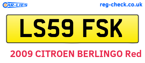 LS59FSK are the vehicle registration plates.