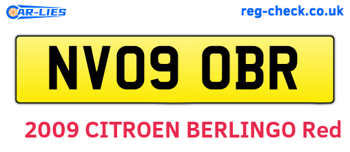 NV09OBR are the vehicle registration plates.