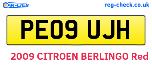 PE09UJH are the vehicle registration plates.
