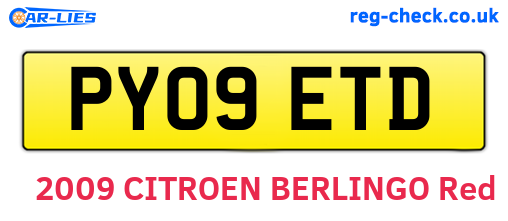 PY09ETD are the vehicle registration plates.