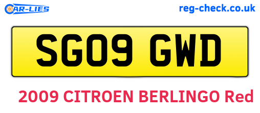 SG09GWD are the vehicle registration plates.