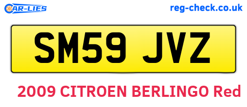 SM59JVZ are the vehicle registration plates.