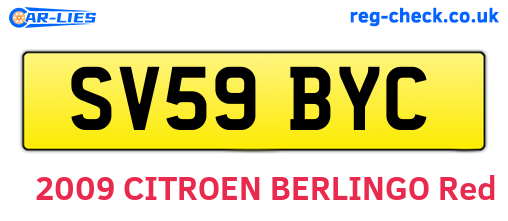 SV59BYC are the vehicle registration plates.