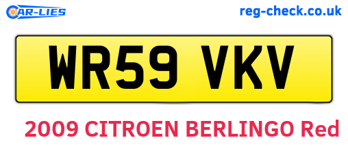WR59VKV are the vehicle registration plates.