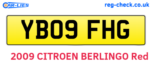 YB09FHG are the vehicle registration plates.