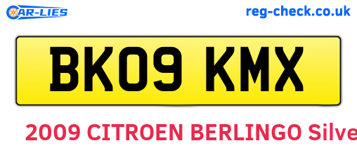 BK09KMX are the vehicle registration plates.