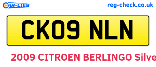 CK09NLN are the vehicle registration plates.