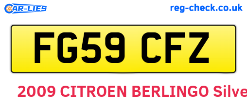 FG59CFZ are the vehicle registration plates.