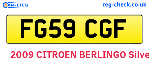FG59CGF are the vehicle registration plates.