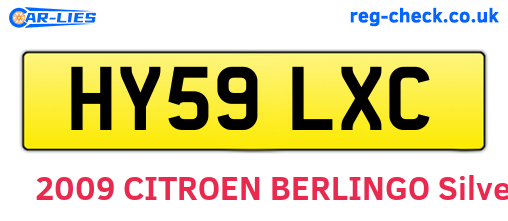 HY59LXC are the vehicle registration plates.